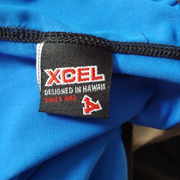 Xcel Hawaii L-Sleeve Blue Compression Surf Swim Rash Guard UPF30+ Sun Protection - Picture 9 of 10